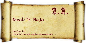 Novák Maja névjegykártya