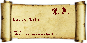 Novák Maja névjegykártya